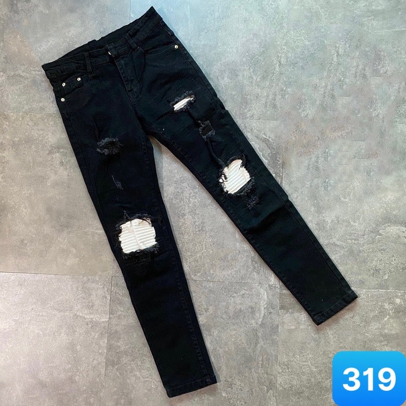 Quần Jean Nam Rách Vá Da chất bò cotton co dãn Quần rin nam Ptz.boutique NHIỀU MẪU ĐẸP QS226