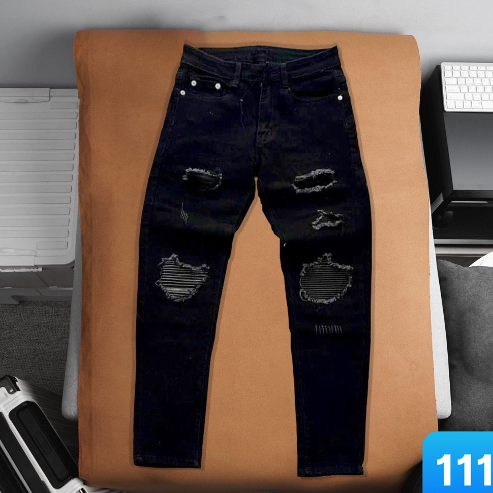 Quần Jean Nam Rách Vá Da chất bò cotton co dãn Quần rin nam Ptz.boutique NHIỀU MẪU ĐẸP QS226