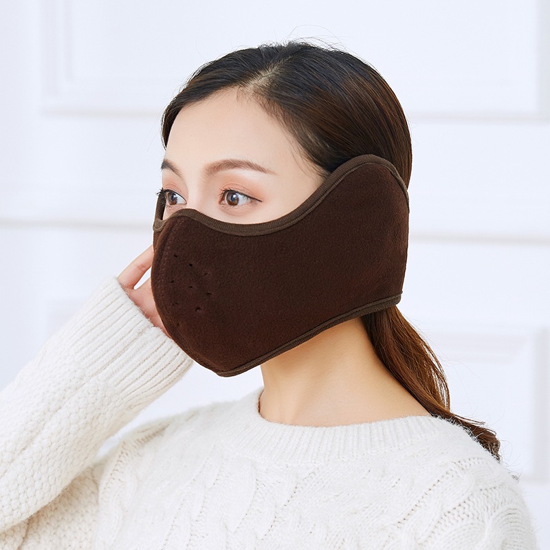 Khẩu trang ninja vải nỉ bông dày che kín tai kín cổ tránh nắng rát mùa hè tránh gió lạnh mùa đông dán ra sau gáy