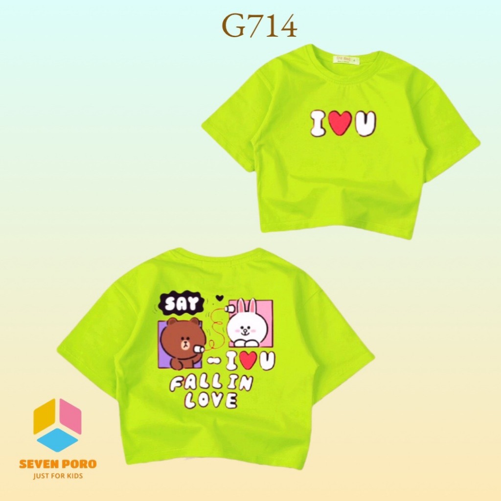 Áo Thun Form Lửng Bé Gái G714 Size 8-25kg - G&K Kids - SevenPoro