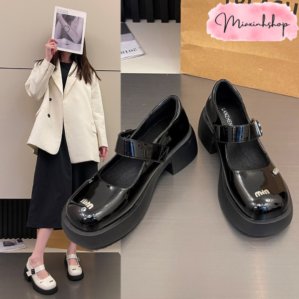 Giày búp bê tag Miu nhỏ quai ngang gót vuông 5P LOẠI 1 FULL HỘP