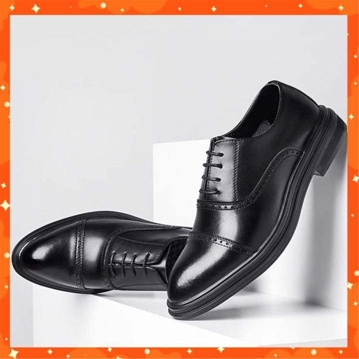 Giày Tây Nam Oxford Buộc Dây Công Sở Cao Cấp Giày Derby Đế Tăng Chiều Cao 4cm Phong Cách Trẻ Trung Lịch Lãm Sang Trọng