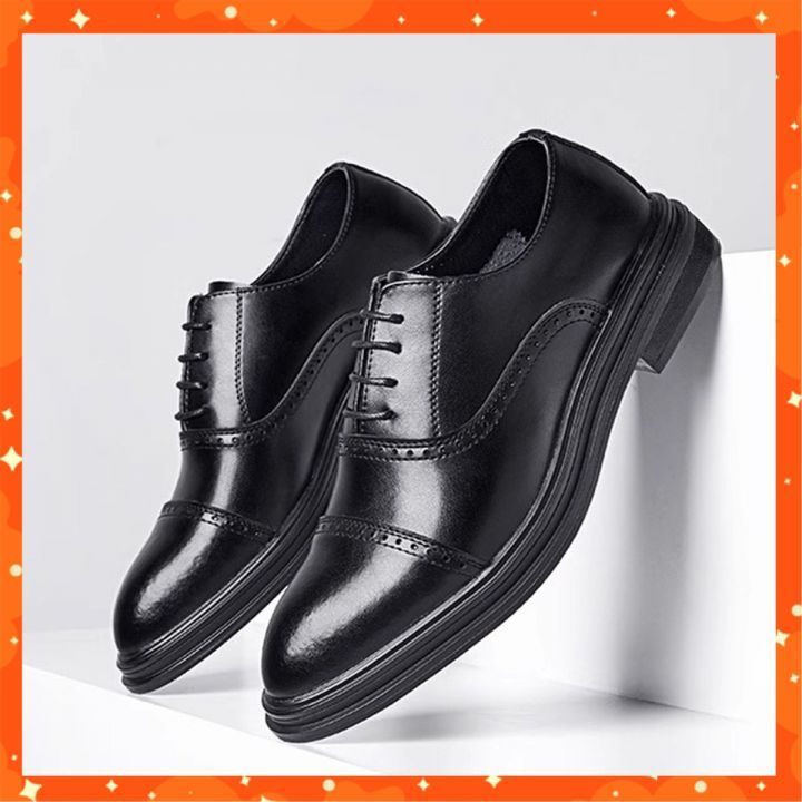 Giày Tây Nam Oxford Buộc Dây Công Sở Cao Cấp Giày Derby Đế Tăng Chiều Cao 4cm Phong Cách Trẻ Trung Lịch Lãm Sang Trọng