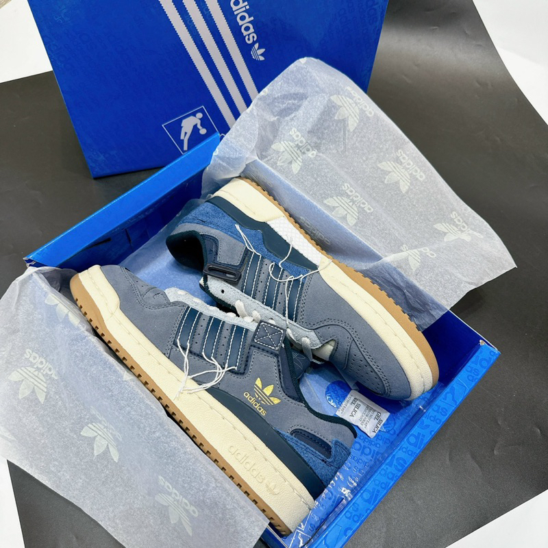 Giầy thể thao nam Forum xanh nỉ cao cấp Fullbox