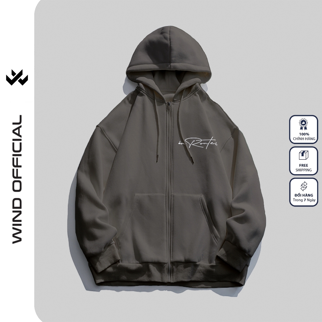 Áo khoác Nỉ zip WIND unisex form rộng ACRY hoodie dây kéo thời trang nam nữ oversize ulzzang