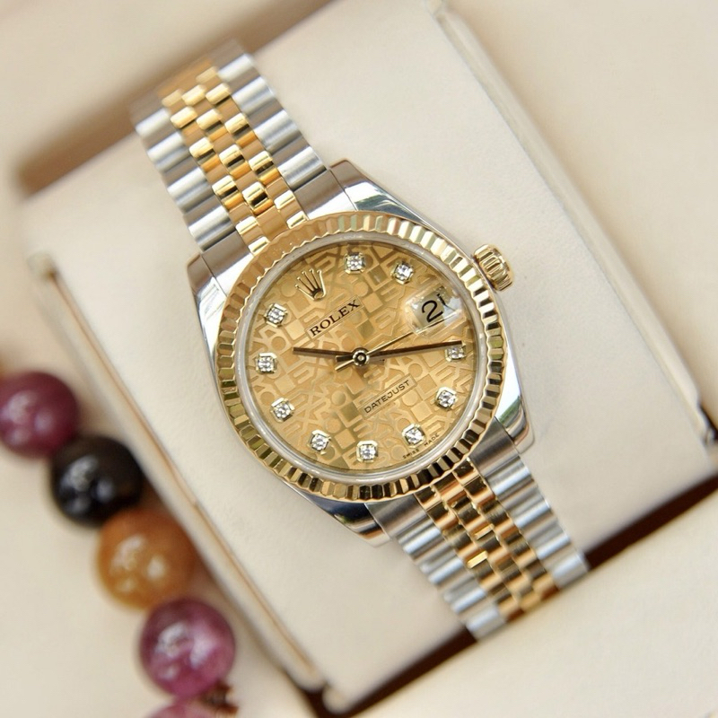 Đồng Hồ Nữ - Đồng Hồ RoLex Japan Watch Dây Kim Loại Thiết Kế Khóa Thông Minh Sang Trọng