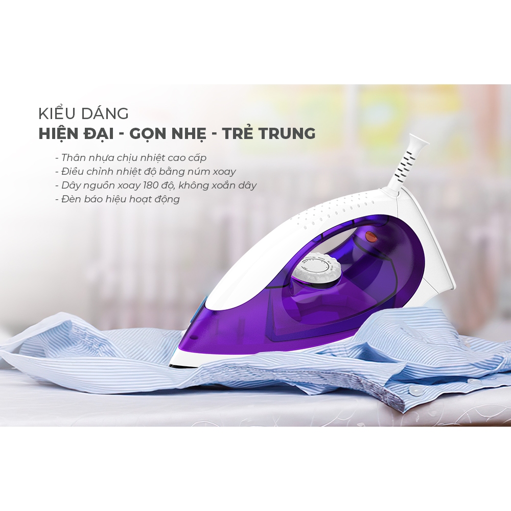 Bàn là khô SUNHOUSE SHD2011 - Bảo hành chính hãng 12 tháng