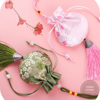 Túi Gấm Thổ Cẩm Thêu Hoa Mai Dây Tua Rua Quà Tặng Sinh Nhật Cho Nàng Gắn Túi Treo Phòng Tiện Lợi Đựng Hương Liệu Đồ Dùng