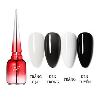 Sơn gel AS móng tay màu đen trắng sữa chua nước gạo thạch đen