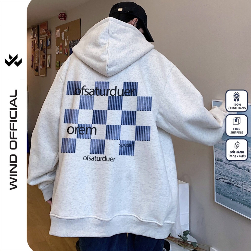 Áo khoác Nỉ zip WIND unisex form rộng OREM hoodie dây kéo thời trang nam nữ oversize ulzzang