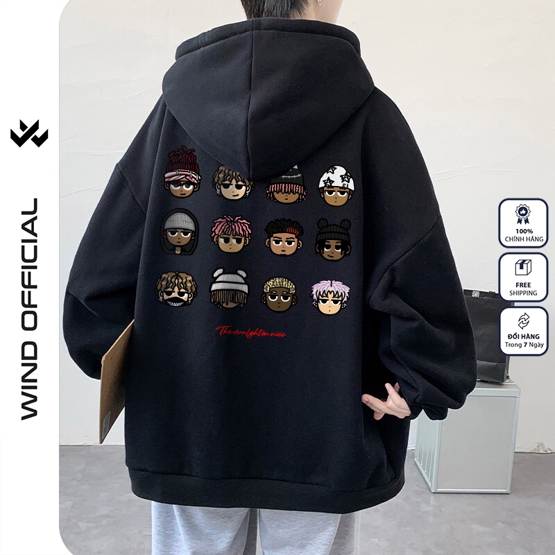 Áo khoác Nỉ zip WIND unisex form rộng VER hoodie dây kéo thời trang nam nữ oversize ulzzang