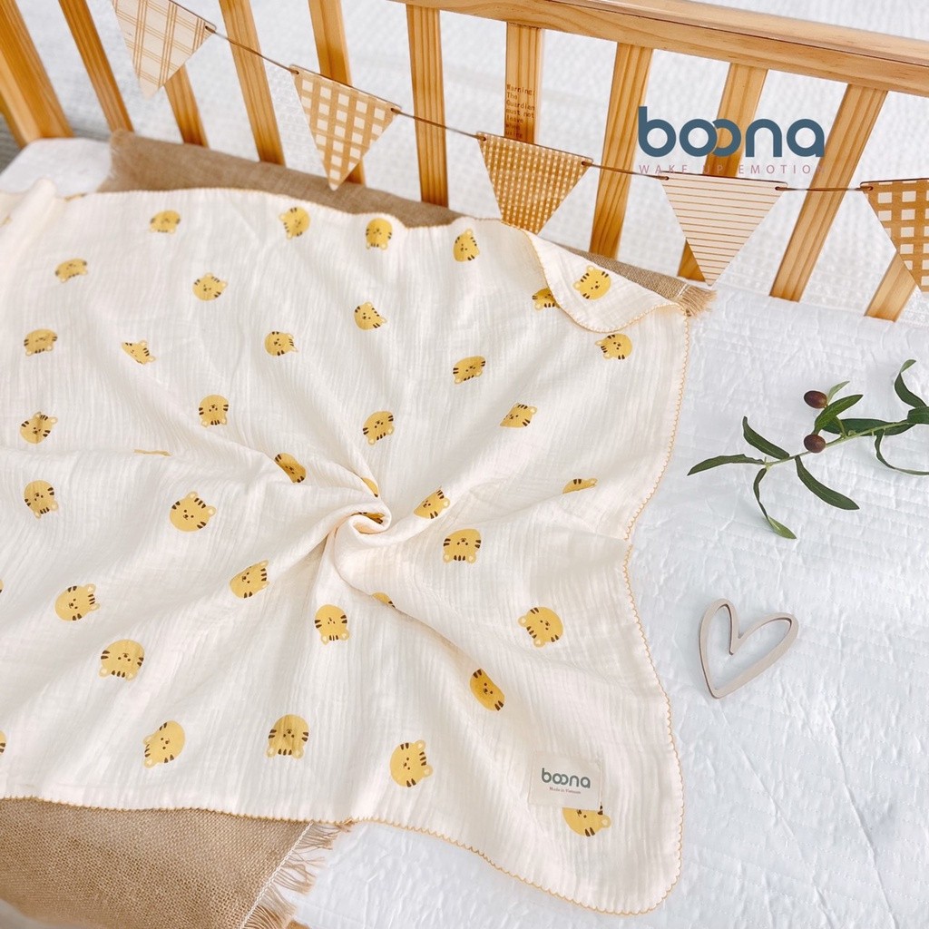 Khăn Tắm Xô Muslin BooNa Chính Hãng 2 Lớp, 4 Lớp Đa Năng An Toàn Cho Bé