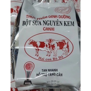 Bột sữa nguyên kem canxi hai con bò đỏ ,hỗ trợ tăng cân túi 500gr