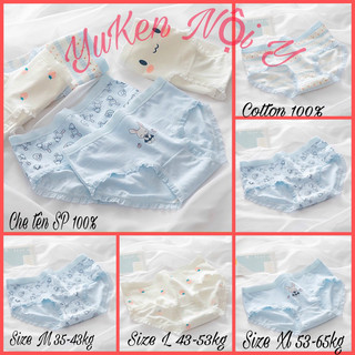 SET 5 Quần Lót Cho Các Bé Gái,Học Sinh Cấp 1,2,3-Quần Chíp Nữ Viền Ren Ôm,Nâng Mông Kháng Khuẩn,Phiên Bản Trắng Xanh