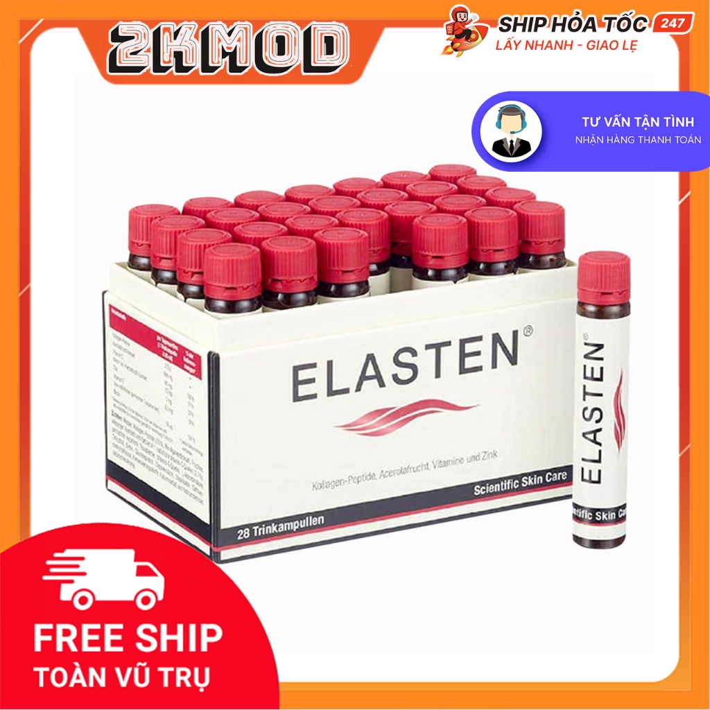Collagen Elasten Đức Giúp Da Căng Mịn, Chống Lão Hóa, Tóc Chắc Khỏe 28 ống x 25ml