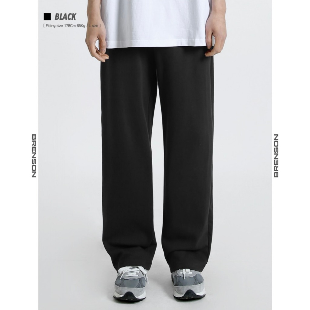 Quần dài ống suông Loose Fit Hàn Quốc brand Brenson_Black