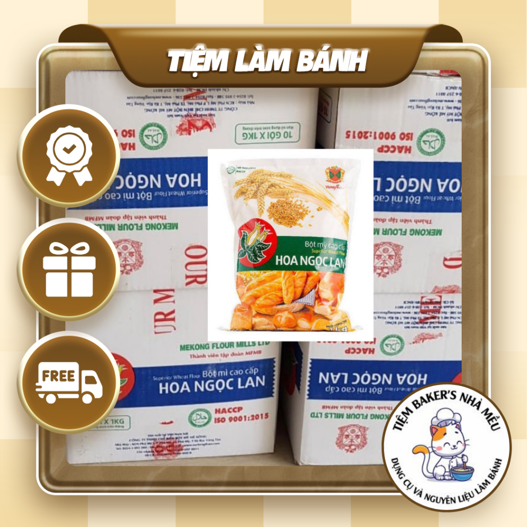 THÙNG 10 GÓI -- Bột mì cao cấp Hoa Ngọc Lan gói 1kg
