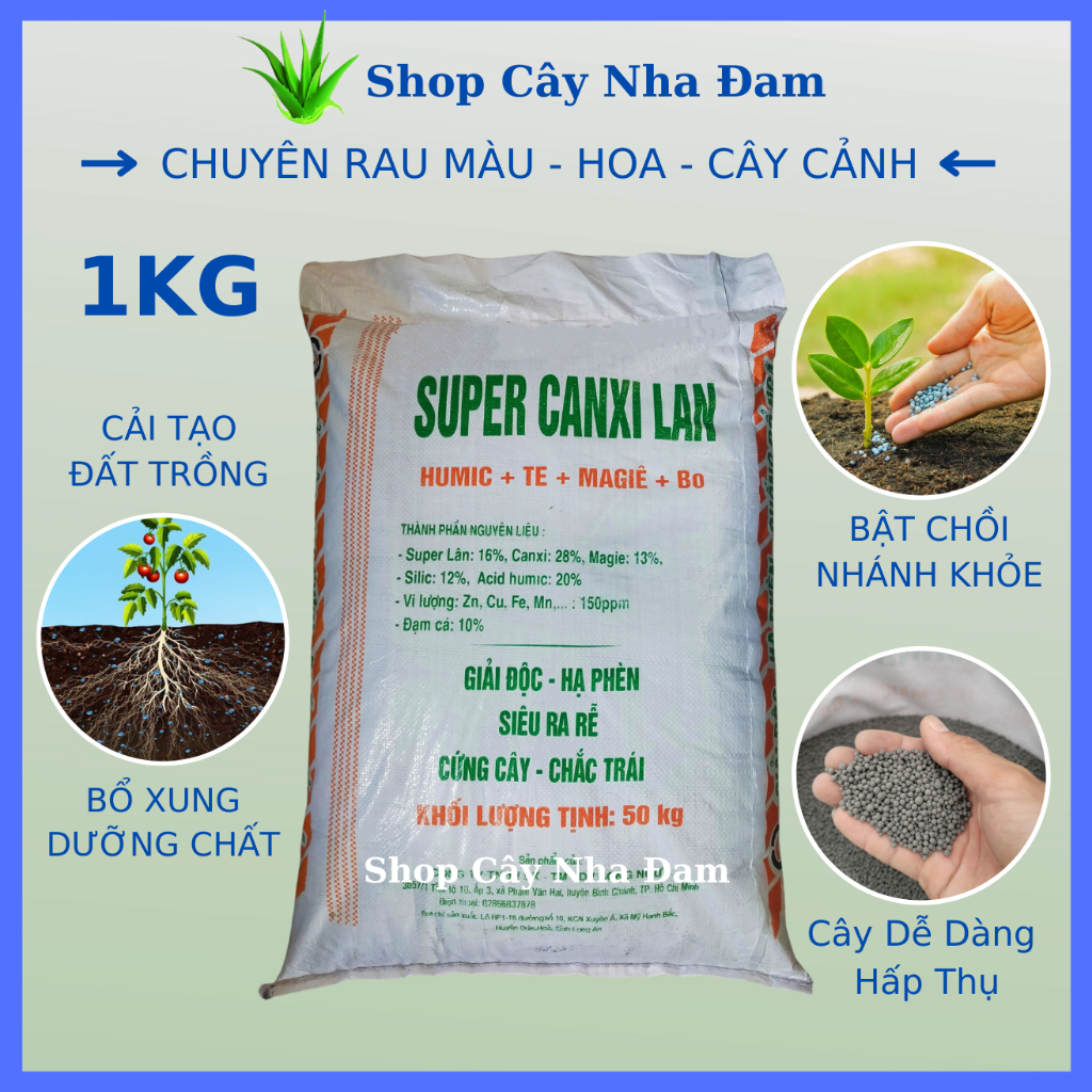 Phân Lân Canxi HUMIC Chuyên Giải Độc Hạ Phèn 1KG