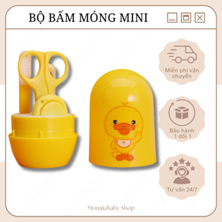 Bộ 4 chi tiết bấm móng tay dũa móng nhíp gắp kéo mini cho bé momandbabyshop