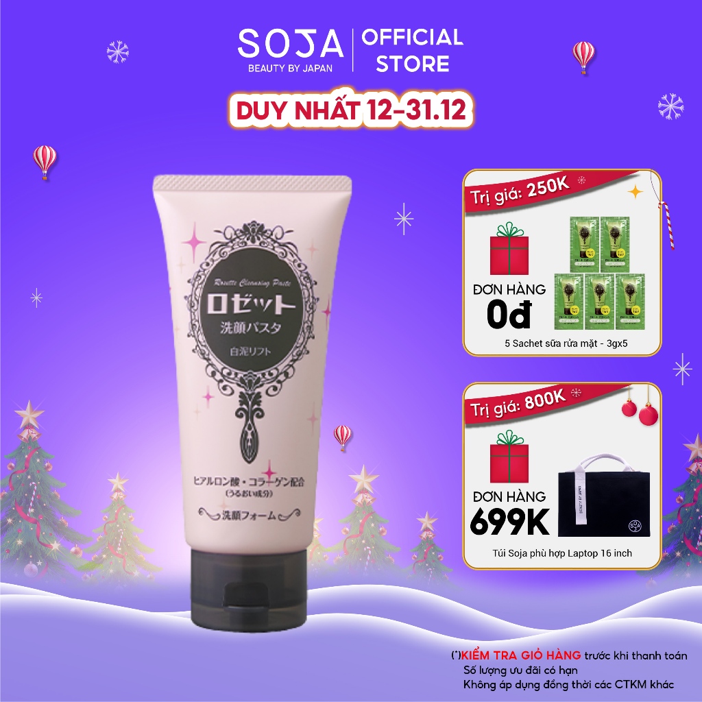 Sữa Rửa Mặt Ẩm Mịn Và Săn Chắc Da Rosette Face Wash Pasta White Clay Lift 120g