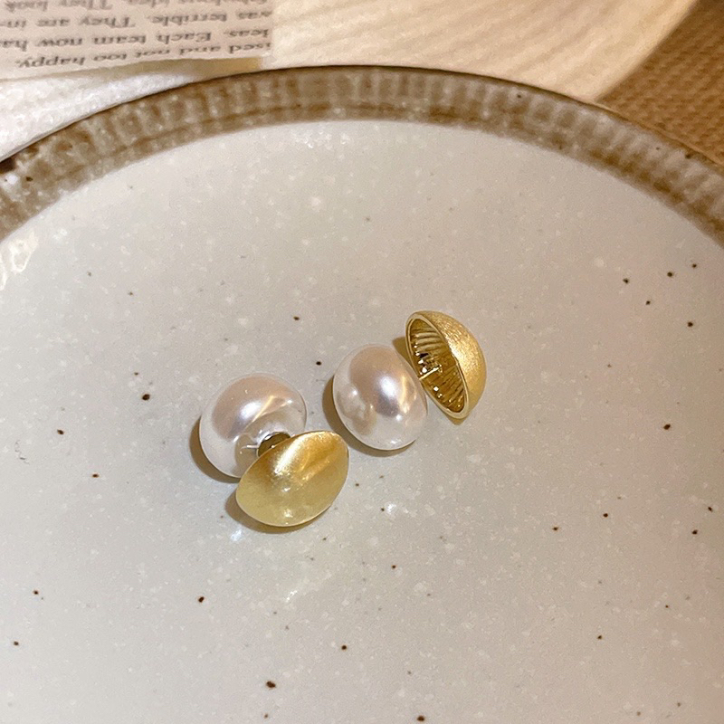 Bông tai ngọc hột bẹt ❤️