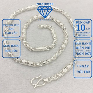  Dây chuyền bạc nam Dây ống đốt trúc chữ phúc bạc 950 PHAN HUYNH JEWELRY 