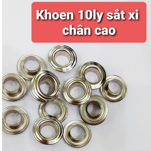 Khoen bạt khoen ore 10mm Chân cao 7mm Khuy mắt cáo đóng bạt 10ly Bằng sắt Màu bạc
