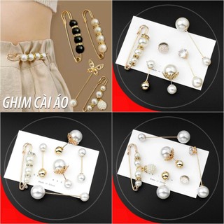 Set 6 Ghim cài áo hạt châu sang trọng