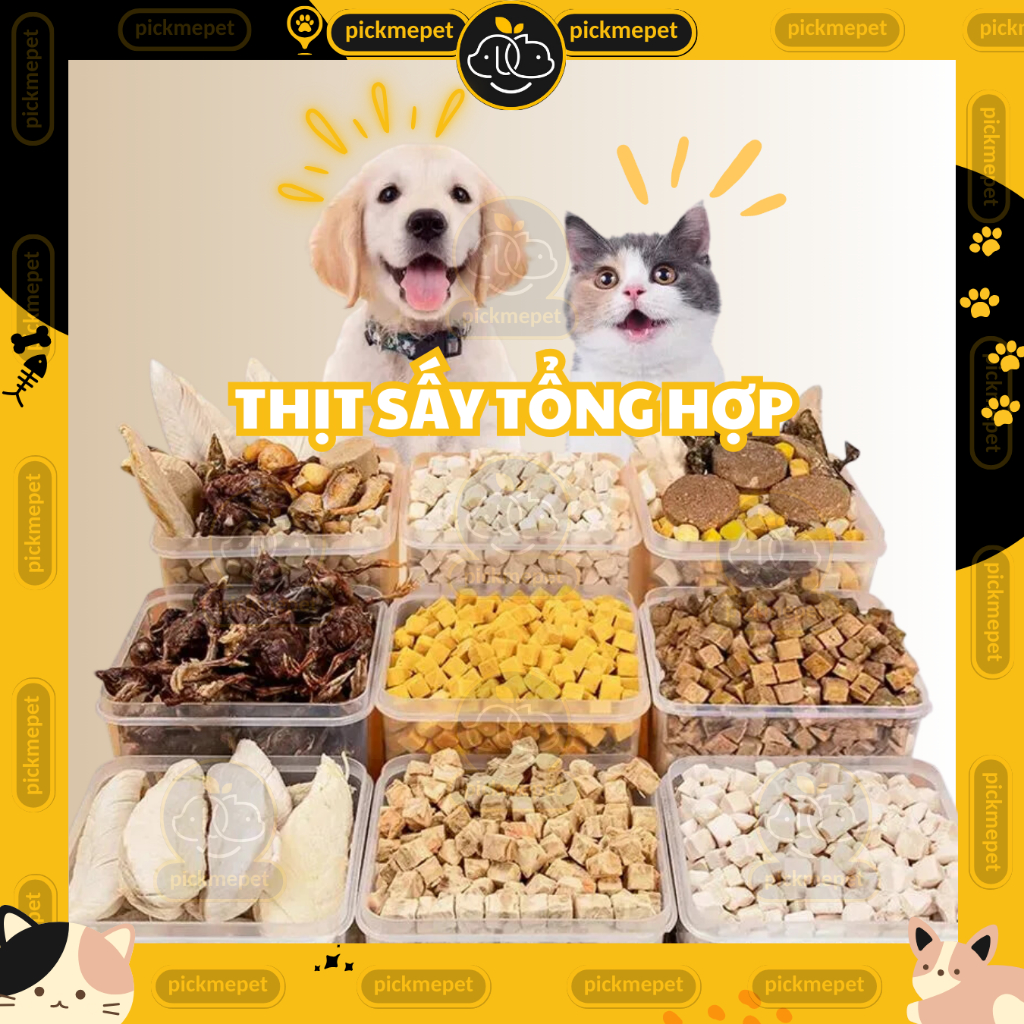 Gà Viên Sấy Khô, Hỗn Hợp Sấy, Gan Sấy, Ức Gà Sấy Khô Ăn Vặt - Thịt Sấy Các Loại cho Chó Mèo