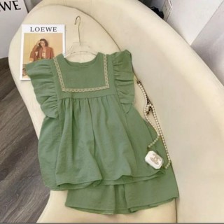 Đồ bộ lụa đùi ren cánh tiên siêu dễ thương