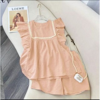 Đồ bộ lụa đùi ren cánh tiên siêu dễ thương