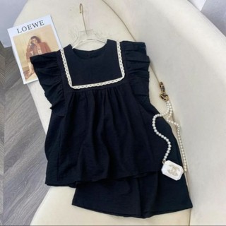 Đồ bộ lụa đùi ren cánh tiên siêu dễ thương
