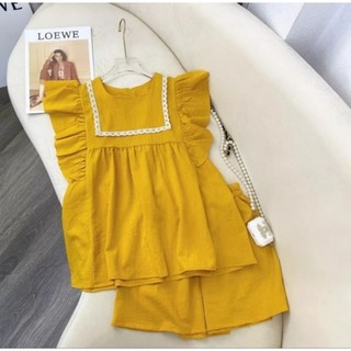Đồ bộ lụa đùi ren cánh tiên siêu dễ thương