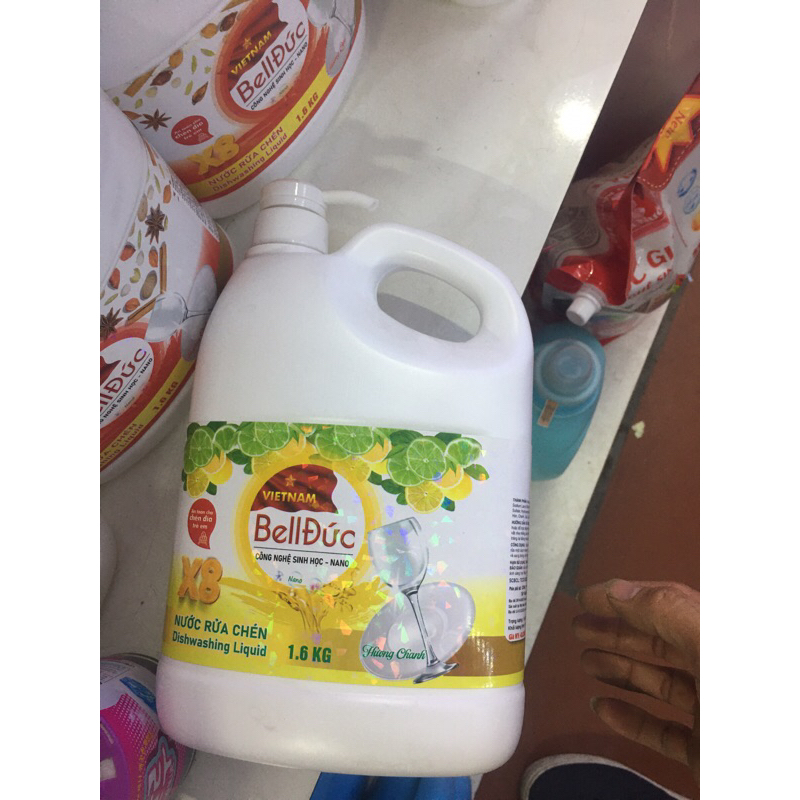 Nước rửa Chén Bát sinh học dược Hương Chanh ,Hương quế 1,6kg Bell Đức