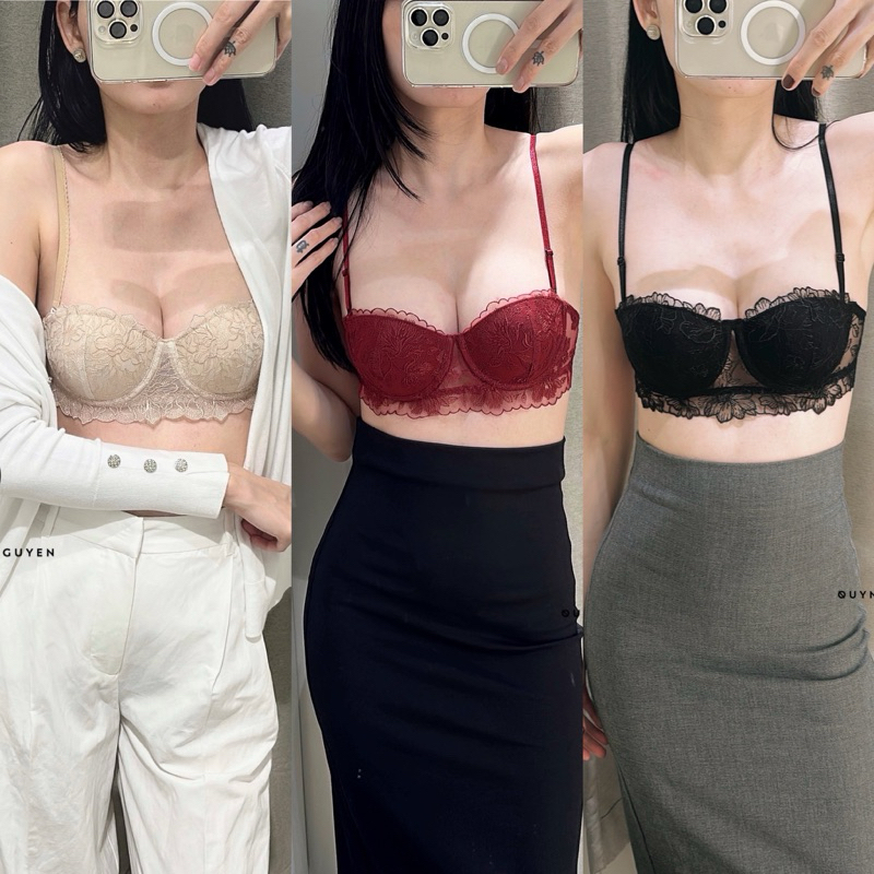 Áo nâng ngang, áo lót ren thêu mút dày 2,5cm nhiều màu sắc | BigBuy360 - bigbuy360.vn