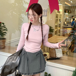Áo dài tay cổ tim/cổ thuyền buộc nơ mặc 2 kiểu | xxonother v-neck two way top