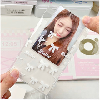 Túi dán trong hoạ tiết nơ Ballet, túi bóng kính hình có mép dán