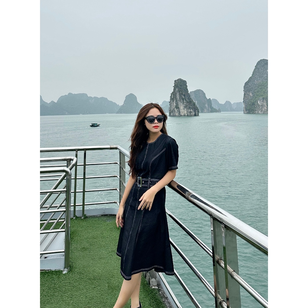 Đầm jean CHARMO kèm belt Jeni Dress
