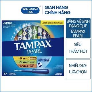 Băng vệ sinh Tampons siêu thấm Tampax Pearl Regular, Super, Super Plus - Hàng Mỹ