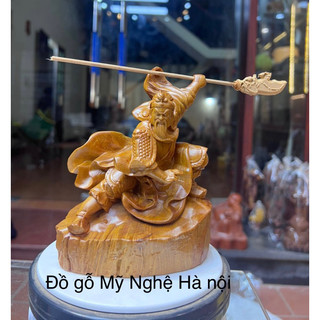 Tượng quan công múa võ gỗ bách xanh