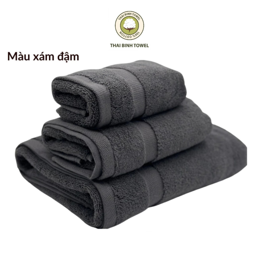 Bộ 3 khăn cao cấp  50x100cm+35x80cm+30x50cm 100% cotton