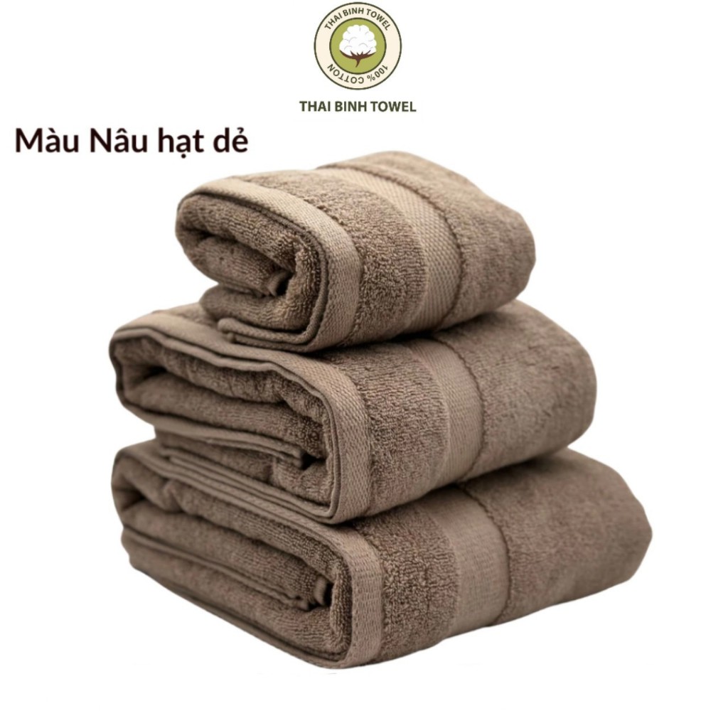 Bộ 3 khăn cao cấp  50x100cm+35x80cm+30x50cm 100% cotton