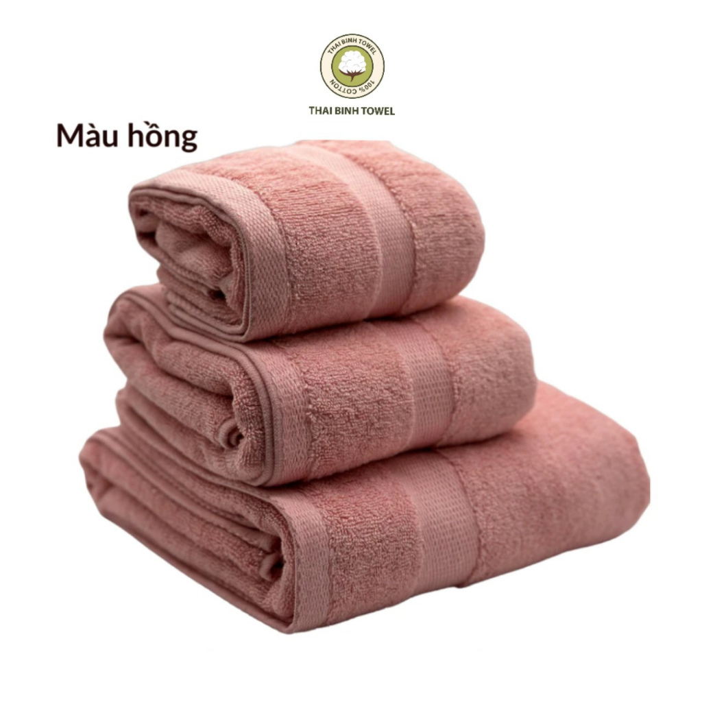 Bộ 3 khăn cao cấp  50x100cm+35x80cm+30x50cm 100% cotton