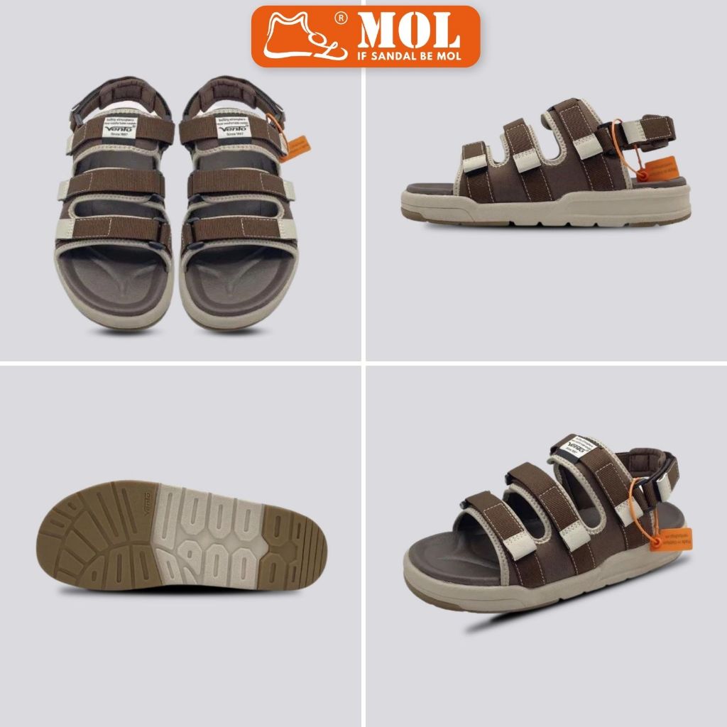 Sandal nam nữ unisex Vento 3 quai ngang NV1001B3 màu camo đen