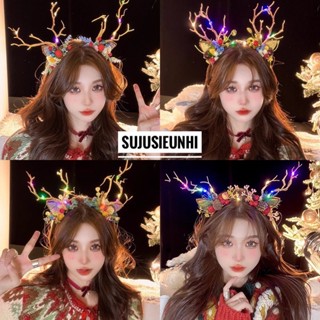 (29 mẫu) bờm tóc tai tuần lộc loại sừng dài chủ đề giáng sinh trang trí, phụ kiện băng đô hươu đeo tóc noel