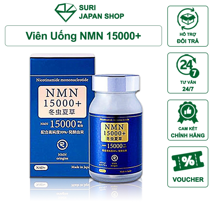 Viên uống NMN 15000 Reiperfect, NMN tế bào gốc noãn dứa, Viên uống kích hoạt gen trường thọ NHẬT BẢN ( 60 viên / hộp )
