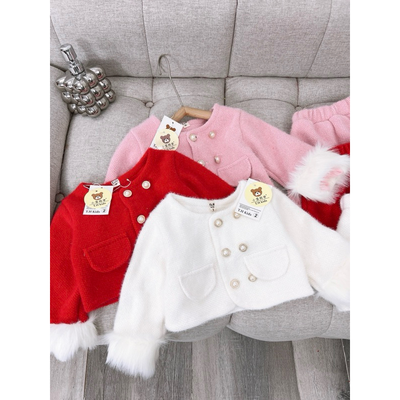 Set Váy Dạ Lông cao cấp cho bé gái Bên Trong có quần bảo hộ