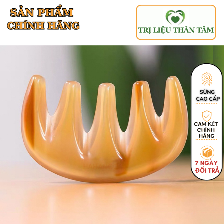 Lược Sừng Răng Thưa Mát Xa Giúp Lưu Thông Khí Huyết Dụng Cụ Diện Chẩn