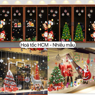 [ HOẢ TỐC HCM ]  Decal dán tường giáng sinh - Noel 2024 -KEO SẴN, NHÌN 2 MẶT KÍNH