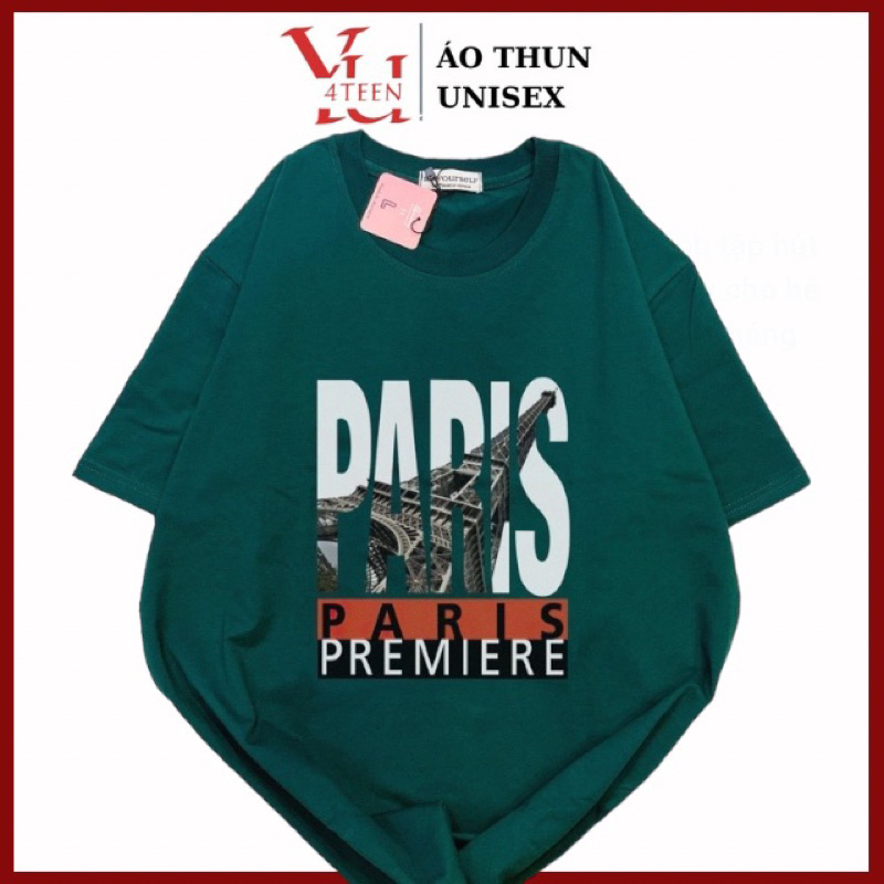 Áo Thun PHÔNG NAM NỮ UNISEX in PARIS - Hình chụp thật (Đủ size M-L-XL-XXL BIGSIZE)